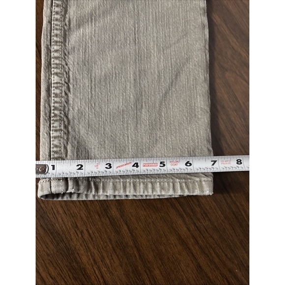 Eddie Bauer Jeans 33x32 Tan/Brown Slim Fit Stretch Cotton Canvas WorkWear Preppy - Picture 12 of 13